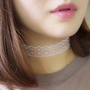 Lace Choker Necklace Women Color White